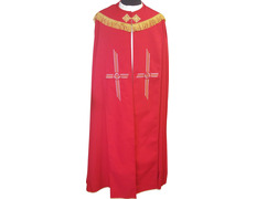 Polyester Pluvial Cloak with Red Gold Fringe