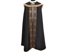 Catholic cope with embroidery hood black