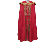 Catholic cope with embroidery hood red