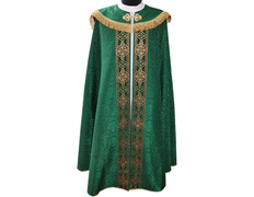 Catholic cope with embroidery hood green