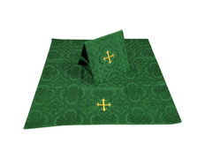 Add to Cart Green Damask Chalice Veil and Corporal Folder Green Damask Chalice Veil and Corporal Folder