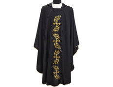 Add to Cart Catholic priest chasuble with gold-colored Crosses embroidery black Catholic priest chasuble with gold-colored Crosses embroidery black