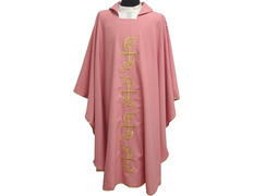 Add to Cart Catholic priest chasuble with gold-colored Crosses embroidery pink Catholic priest chasuble with gold-colored Crosses embroidery pink