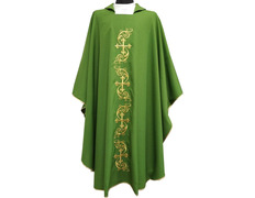 Add to Cart Catholic priest chasuble with gold-colored Crosses embroidery green Catholic priest chasuble with gold-colored Crosses embroidery green