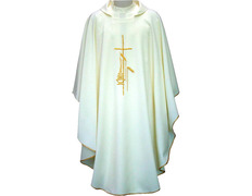 Add to Cart Embroidered polyester chasuble with gold trim beige Embroidered polyester chasuble with gold trim beige