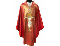 Add to Cart Chasuble embroidered Christ on the Cross red Chasuble embroidered Christ on the Cross red