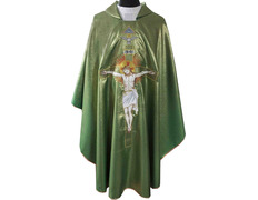Add to Cart Chasuble embroidered Christ on the Cross green Chasuble embroidered Christ on the Cross green