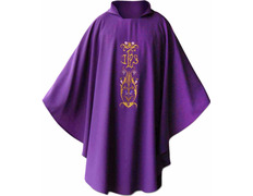 Add to Cart Chasuble with purple gold JHS embroidery Chasuble with purple gold JHS embroidery