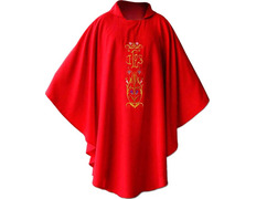 Add to Cart Chasuble with red gold JHS embroidery Chasuble with red gold JHS embroidery