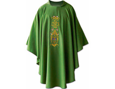 Add to Cart Chasuble with green gold JHS embroidery Chasuble with green gold JHS embroidery