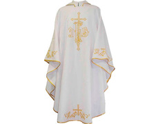 Add to Cart Polyester chasuble with embroidered Crosses white Polyester chasuble with embroidered Crosses white