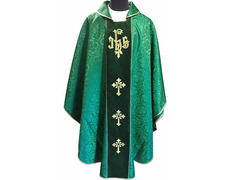 Add to Cart Damask chasuble with stolon in green velvet Damask chasuble with stolon in green velvet