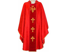 Add to Cart Damask chasuble with stolon in red velvet Damask chasuble with stolon in red velvet
