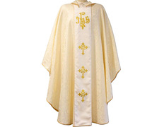 Add to Cart Damask chasuble with stolon in beige velvet Damask chasuble with stolon in beige velvet