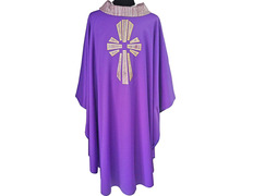 Add to Cart Wool chasuble with purple silk cross Wool chasuble with purple silk cross