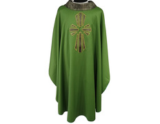 Add to Cart Wool chasuble with green silk cross Wool chasuble with green silk cross