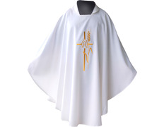 Add to Cart Embroidered chasuble | 75% polyester and 25% white wool Embroidered chasuble | 75% polyester and 25% white wool