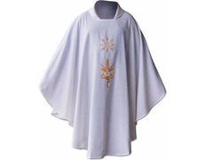 Add to Cart Chasuble in polyester and wool with white gold JHS Chasuble in polyester and wool with white gold JHS