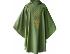 Add to Cart Chasuble in polyester and wool with green gold JHS Chasuble in polyester and wool with green gold JHS