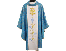 Add to Cart Marian chasuble with blue embroidered central stolon Marian chasuble with blue embroidered central stolon