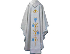 Add to Cart Marian chasuble with white embroidered central stolon Marian chasuble with white embroidered central stolon