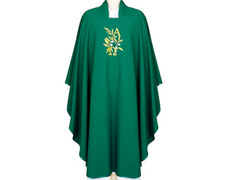 Add to Cart Polyester chasuble with green Alpha and Omega embroidery Polyester chasuble with green Alpha and Omega embroidery