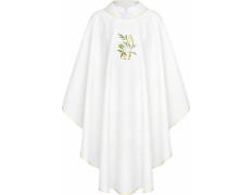 Polyester chasuble with white Alpha and Omega embroidery
