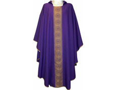 Add to Cart Polyester chasuble with golden central gallon purple Polyester chasuble with golden central gallon purple
