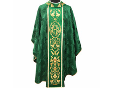Add to Cart Catholic chasuble for sale | Embroidered collar green Catholic chasuble for sale | Embroidered collar green