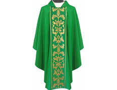 Add to Cart Chasuble with stolon with green gold decoration Chasuble with stolon with green gold decoration