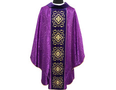 Add to Cart Chasuble with purple velvet collar and stolon Chasuble with purple velvet collar and stolon