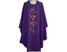 Add to Cart Polyester chasuble with spikes and Cross embroidered purple Polyester chasuble with spikes and Cross embroidered purple