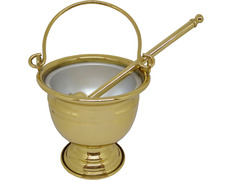 Golden color Holy Water vessel with aspergillum