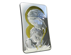 Silver icon 13 cm. - Virgin Mary with Child