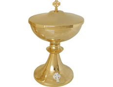 Communion ciborium made of gold metal