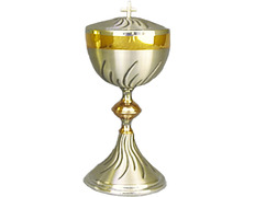 Engraved metal ciborium