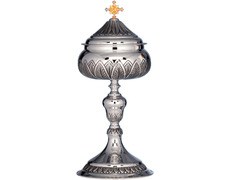 Silver ciborium with acorn-shaped knot