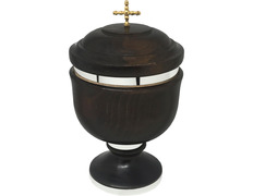 Silver and wood ciborium with 20 cm. Tall