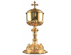 Rococo ciborium in gold-plated bronze