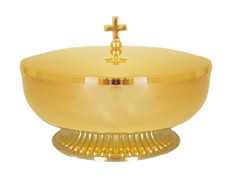 Ciborium paten with base and lid | 14cm golden color