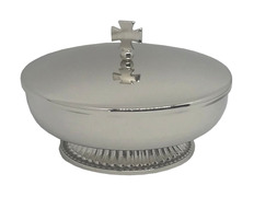 Ciborium paten with base and lid | 14cm silver plated color plated