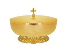 Ciborium paten with base and lid | 12cm golden color