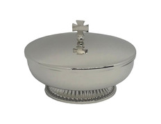 Ciborium paten with base and lid | 12cm silver plated color plated