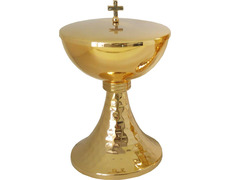 Sacred ciborium of golden metal