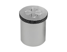 Silver metal chrismera with engraved Cross