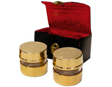 Crismeras golden with leather case