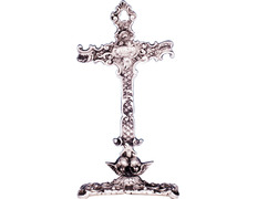 Silver baroque style table cross