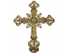Cross in bronze with INRI and liturgical elements