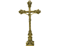 Add to Cart Baroque altar Cross golden color plated. Baroque altar Cross golden color plated.