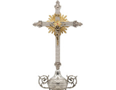 Chiselled brass Processional Crucifix for sale